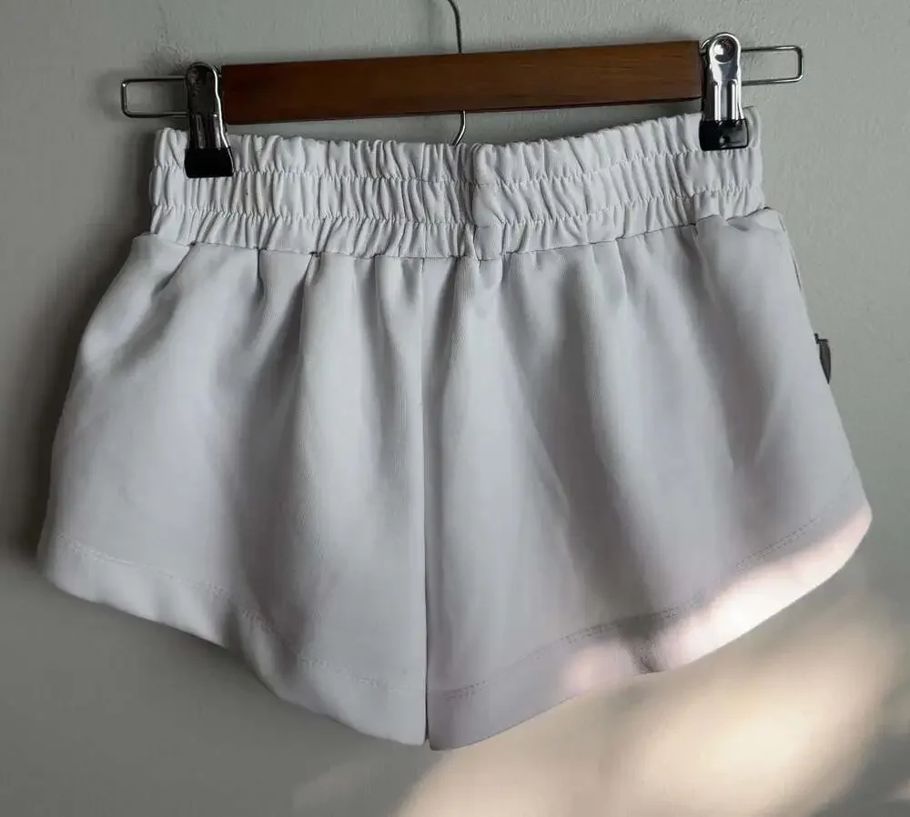 LF The Brand Athletic Shorts Size Small White Red D-Ring Waistband Women’s